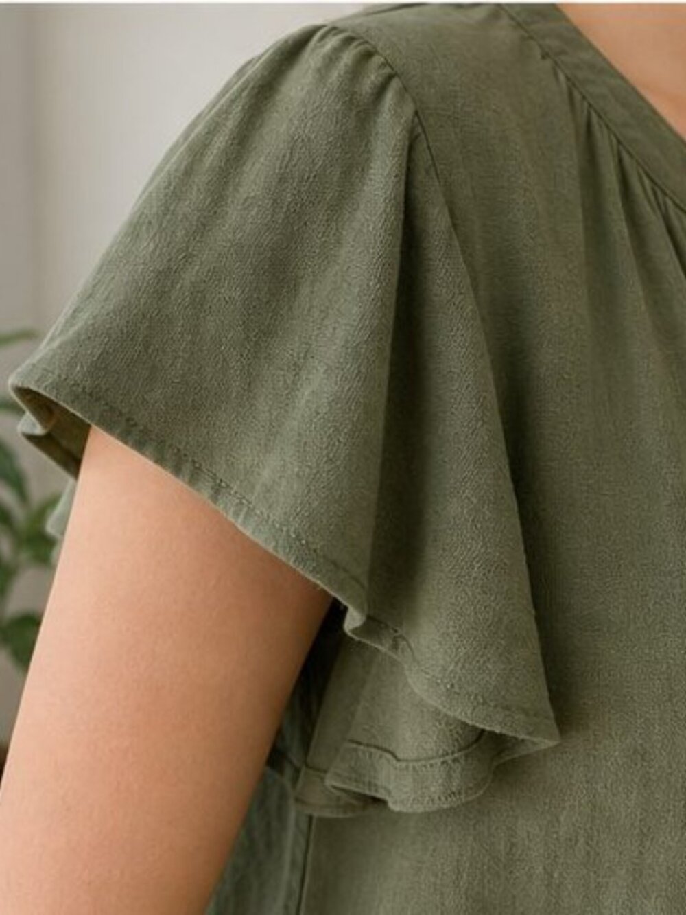 Olive Ruffle Blouse - Picture 5 of 6